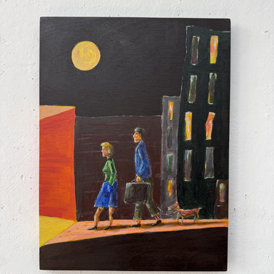 Exodus, by Hakan Unlu, Acrylic on Wooden Panel, 2026